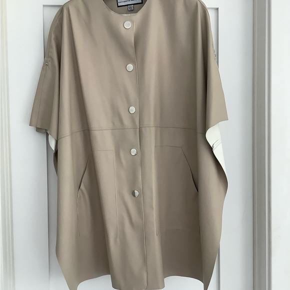 Hilary Radley for Katharine Barclay Faux Leather jacket/cape - Picture 2 of 6